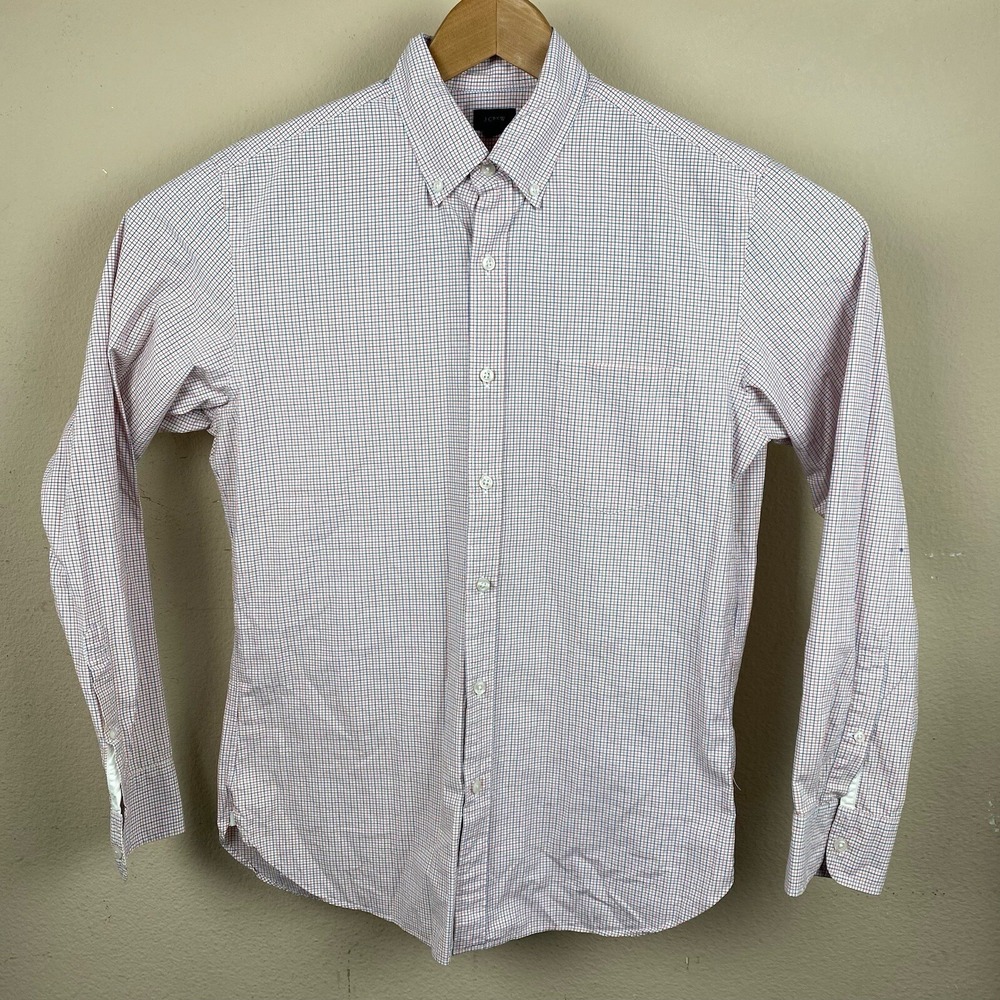 J. Crew Mens Blue Red Plaid Cotton Long Sleeve Button Down Shirt M - Picture 5 of 6